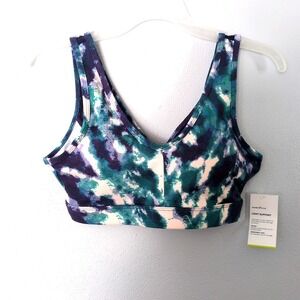Old Navy Sports Bra Womens Go Dry Multicolor Tie Dye S Light Support Stretch NEW